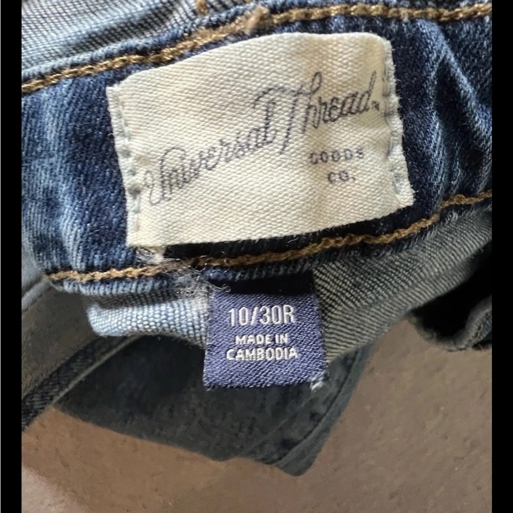 Universal Threads Denim Overalls Womens 10 (30R) Medium Wash Classic Raw Hemline - Picture 5 of 8